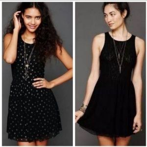 Free People Reversible Dot & Lace Dress